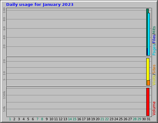 Daily usage for January 2023