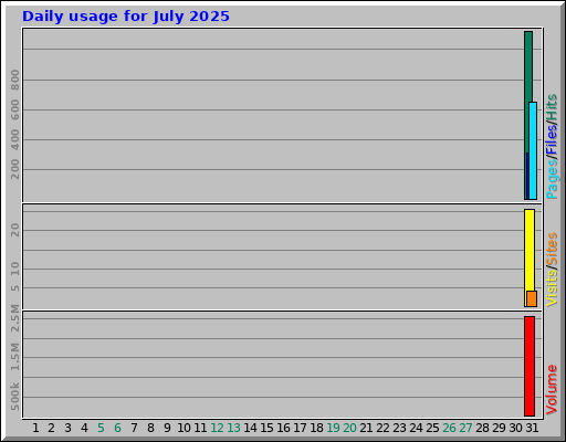 Daily usage for July 2025