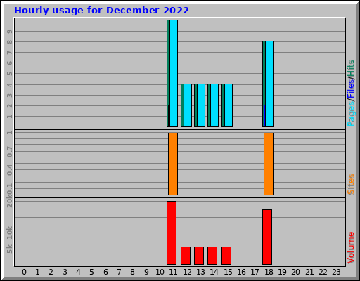 Hourly usage for December 2022