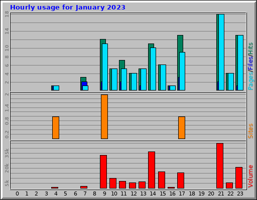 Hourly usage for January 2023