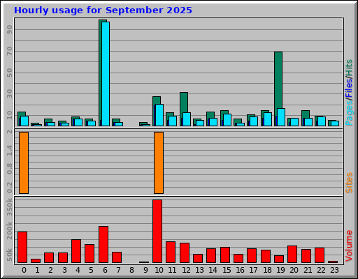 Hourly usage for September 2025