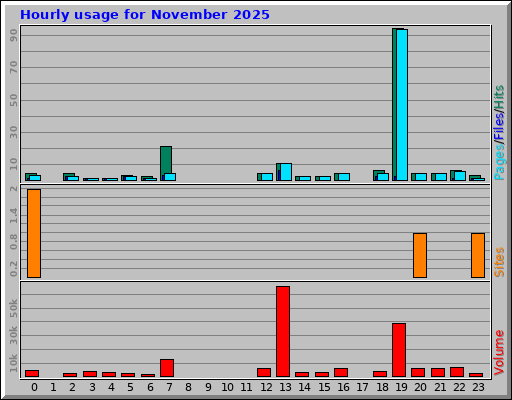 Hourly usage for November 2025