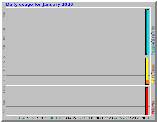 Daily usage for January 2026
